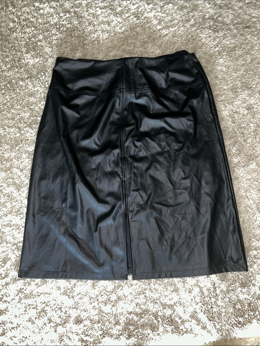 a new day Black Faux Leather A-Line Skirt - Picture 4 of 5